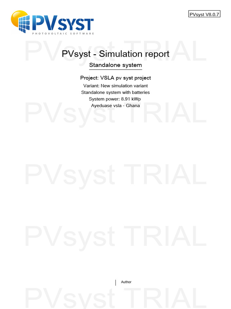 VSLA Pv Syst Project_Project.vc0-Report Vsla | PDF | Photovoltaics ...