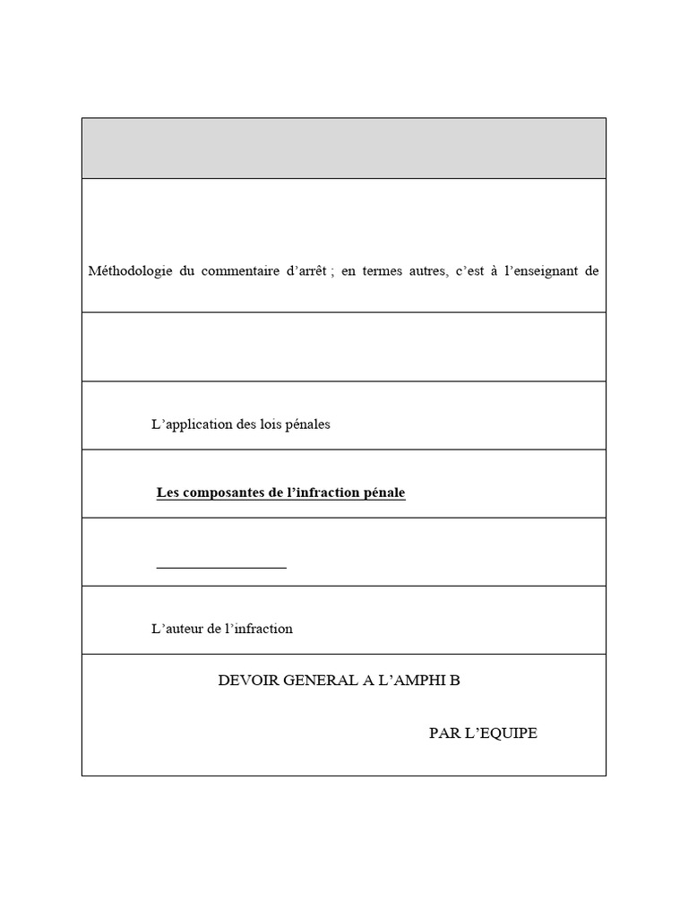 Composantes de l'infraction pénale | PDF | Crimes | Crime et violence