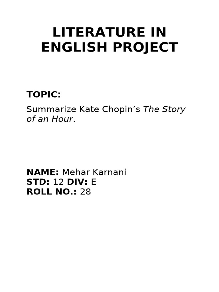 Summary of Chopin's The Story of an Hour | PDF