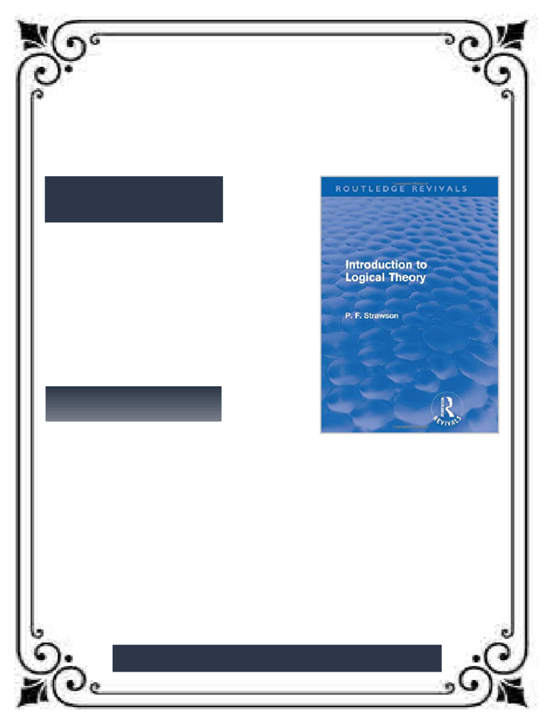 Introduction to Logical Theory 1st Edition P. F. Strawson ebook one ...
