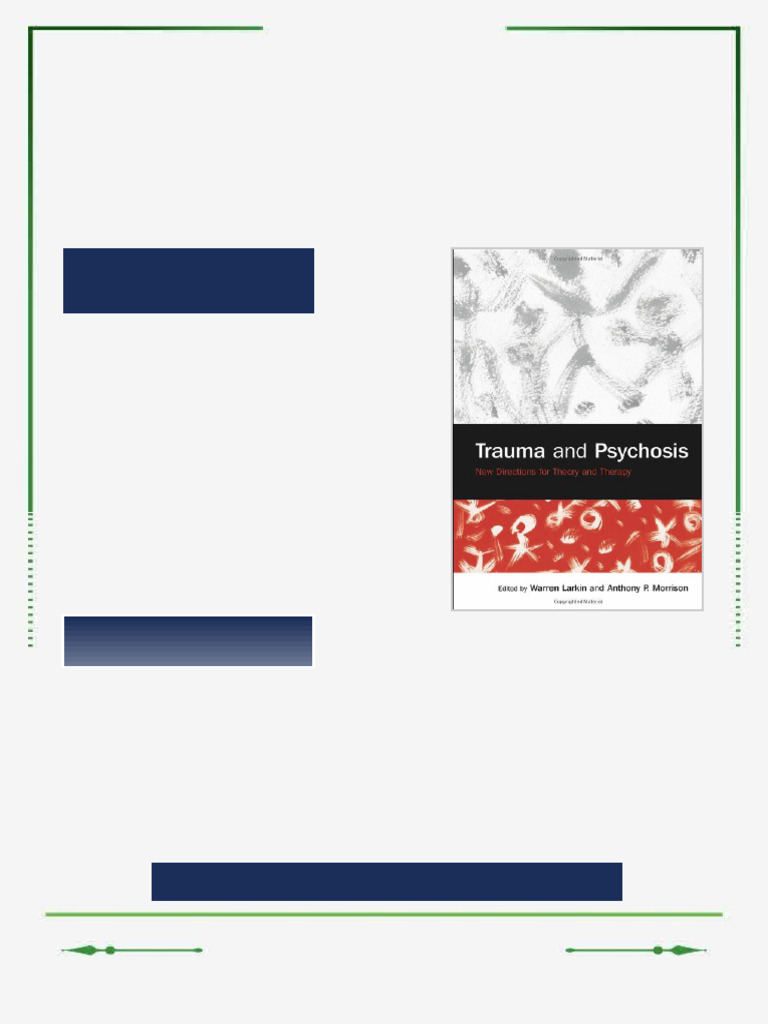 Trauma and Psychosis New Directions for Theory and Therapy 1st Edition ...