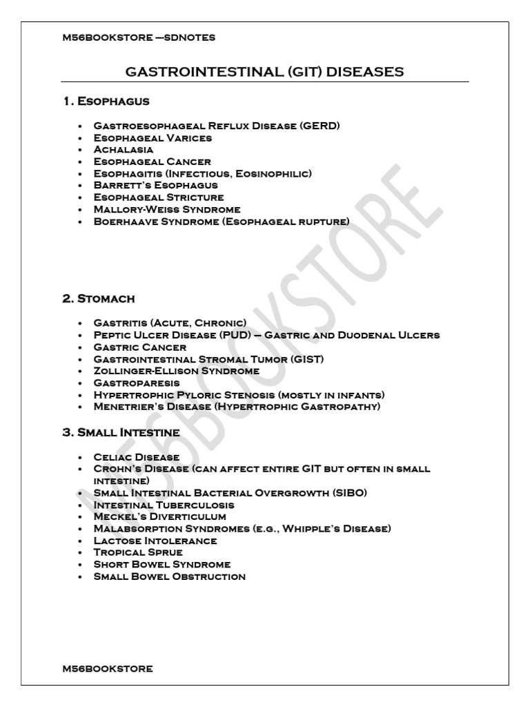 Comprehensive Guide to GIT Diseases | PDF | Gastrointestinal Tract ...