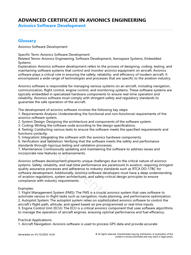 Avionics Software Development Guide | PDF | Avionics | Reliability ...