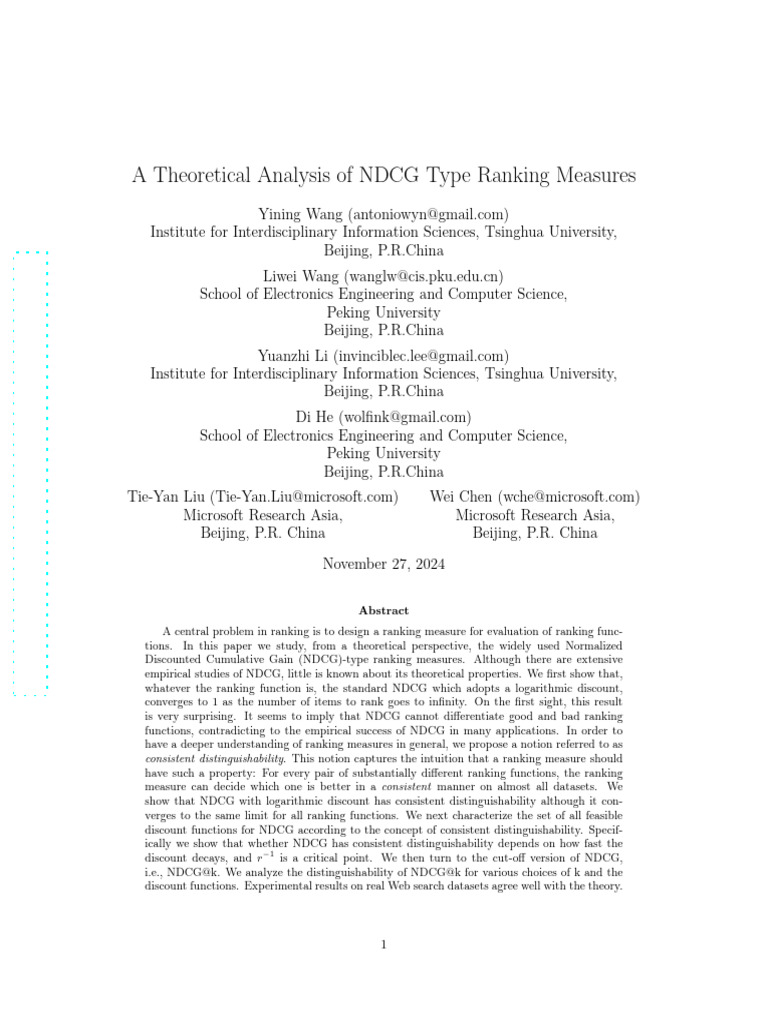 Theoretical Insights on NDCG Measures | PDF | Mathematics ...
