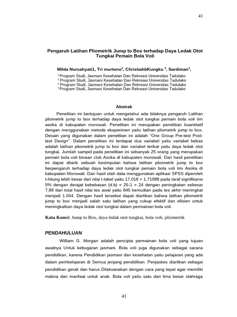 Pliometrik Jump to Box untuk Daya Ledak Otot | PDF