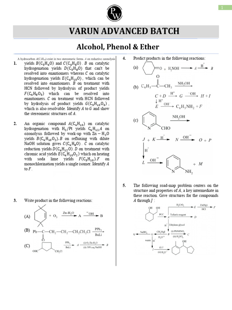 PS-03 Chemistry Online AIR Batch Lakshya Rohit Sir | PDF