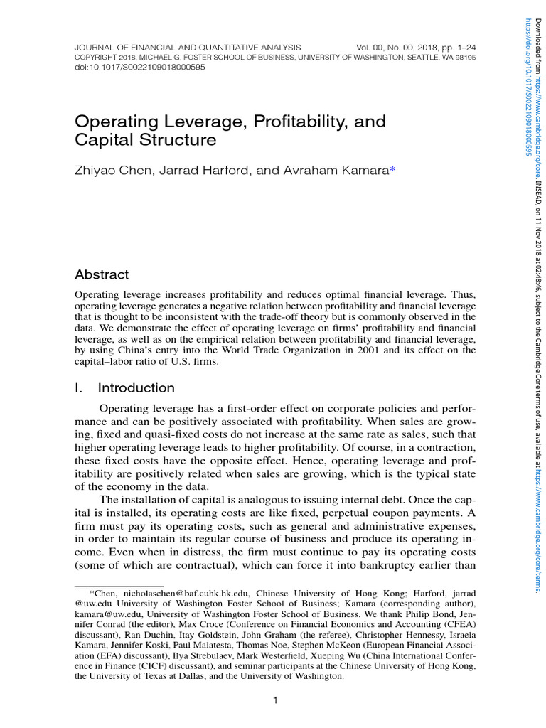 Operating Leverage and Financial Leverage | PDF | Leverage (Finance ...