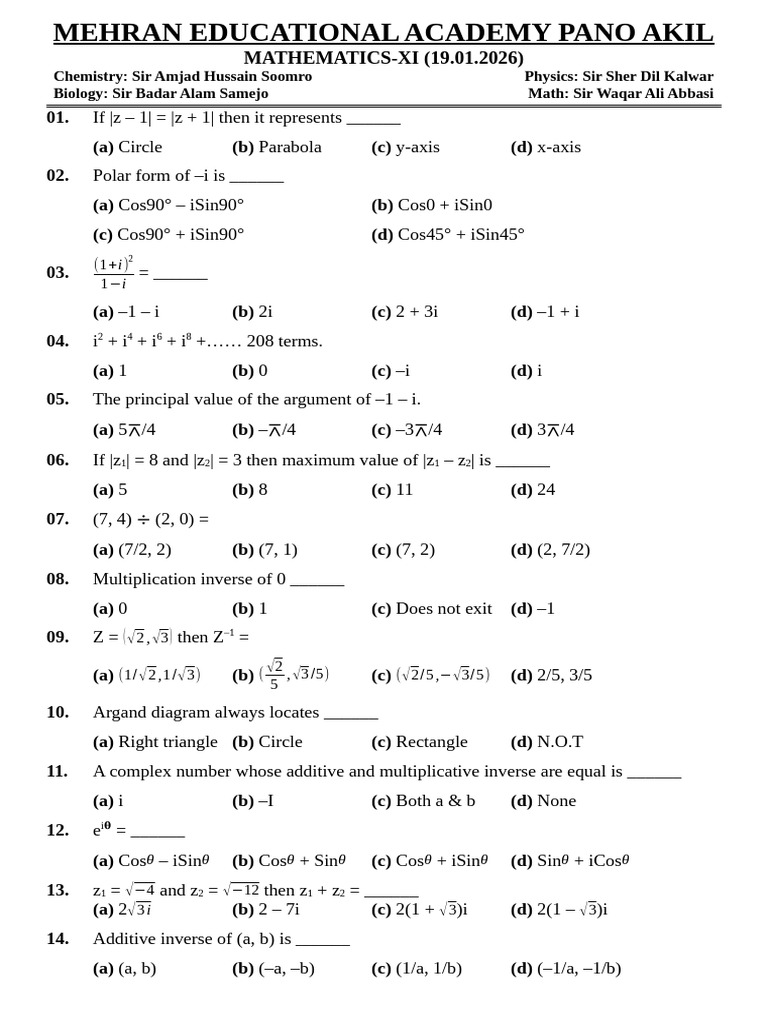 Mathematics 19.01.2026 11 | PDF | Mathematical Objects | Mathematics