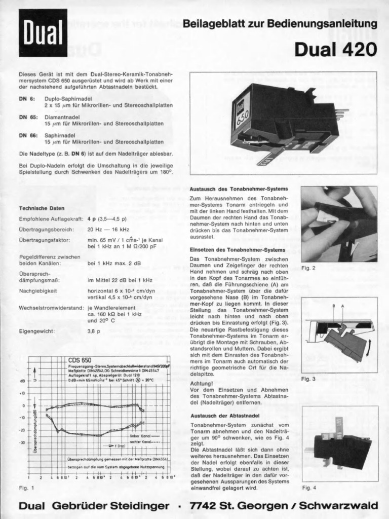 Dual HS 25 Manual | PDF