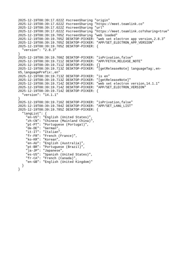 Teamlink Desktop Log#ScreenSharing4 | PDF