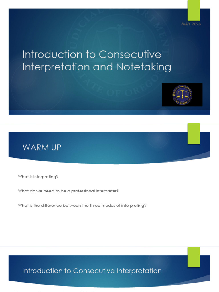 Consecutive Interpretation Notetaking Guide | PDF | Language Mechanics ...