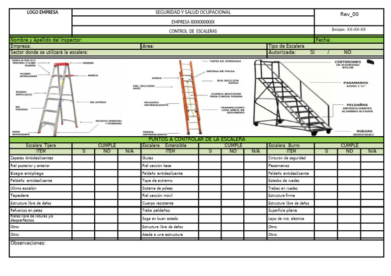 Control de Seguridad Escaleras Laborales | PDF | Escalera