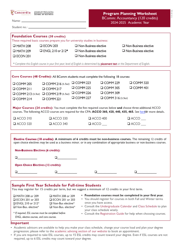 BComm Accountancy Program Guide 2024-2025 | PDF | Qualifications ...