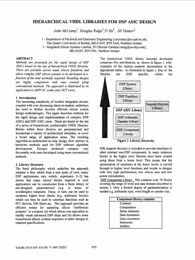 Hierarchical VHDL Libraries for DSP ASICs | PDF | Digital Signal ...