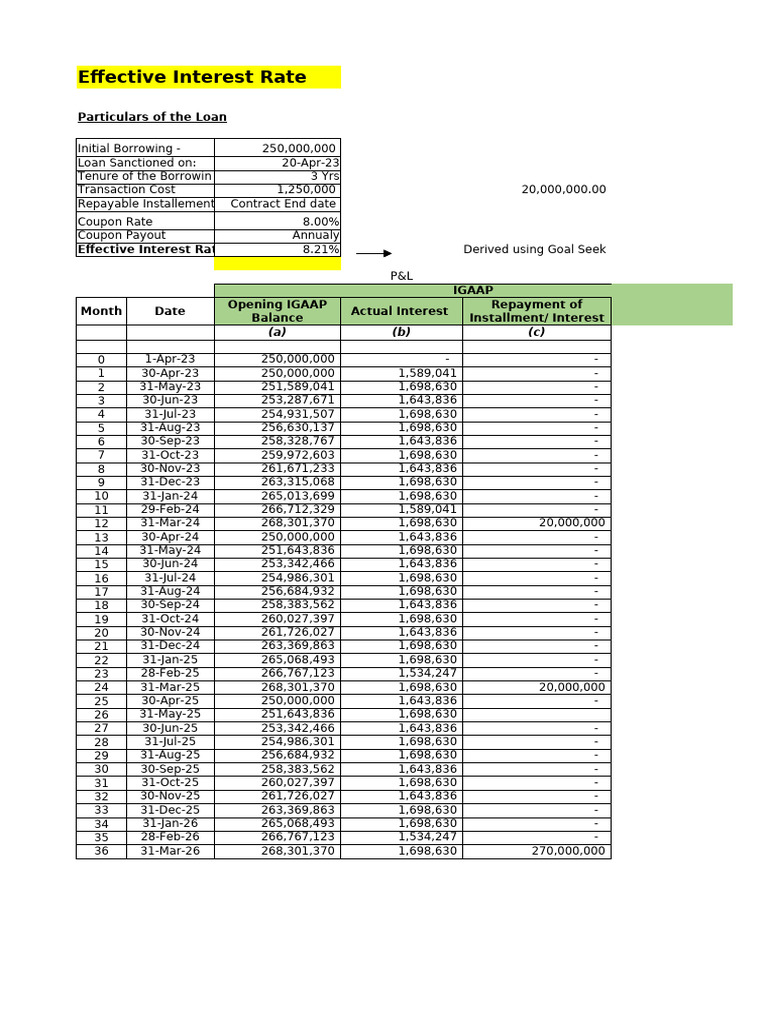 Effective Interest Rate Calculation | PDF | Debits And Credits | Interest