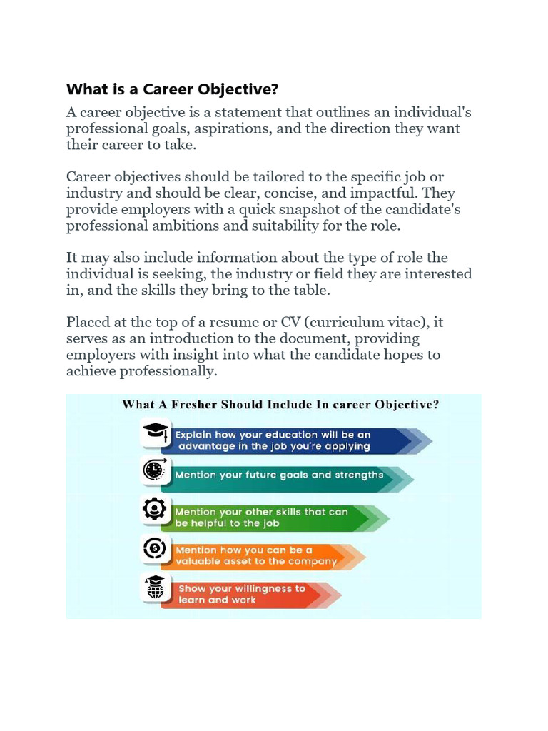 Effective Career Objectives for Resumes | PDF | Leadership | Human ...