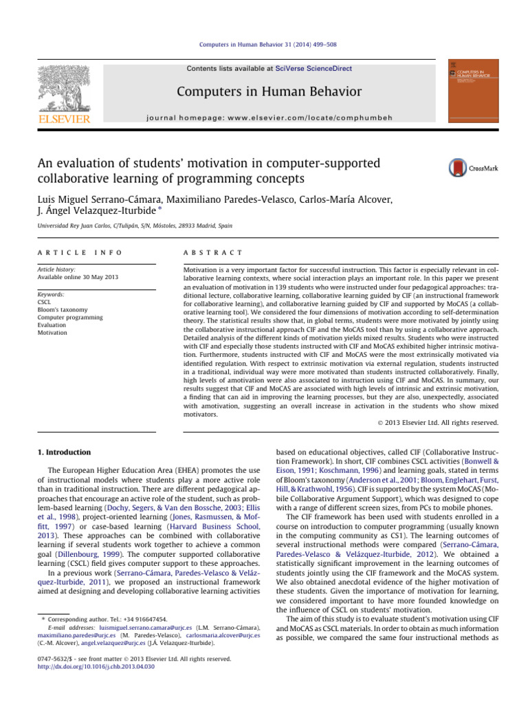 An Evaluation of Students Motivation In | PDF | Motivation | Motivational