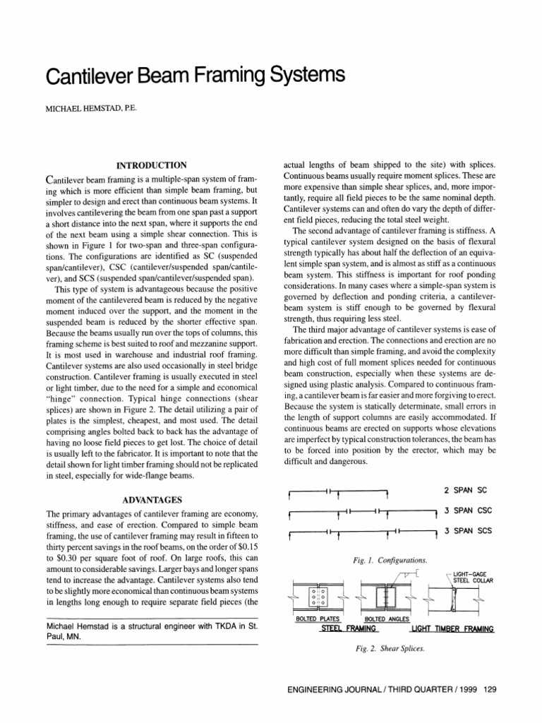 Benefits of Cantilever Beam Framing | PDF | Beam (Structure) | Framing ...
