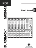 Download Behringer MX2642A Mixer Manual by Brian Johnson SN98612960 doc pdf