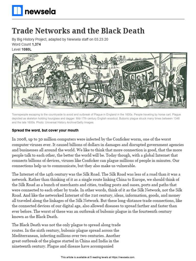 Trade Networks and the Black Death | PDF | Black Death | Plague (Disease)