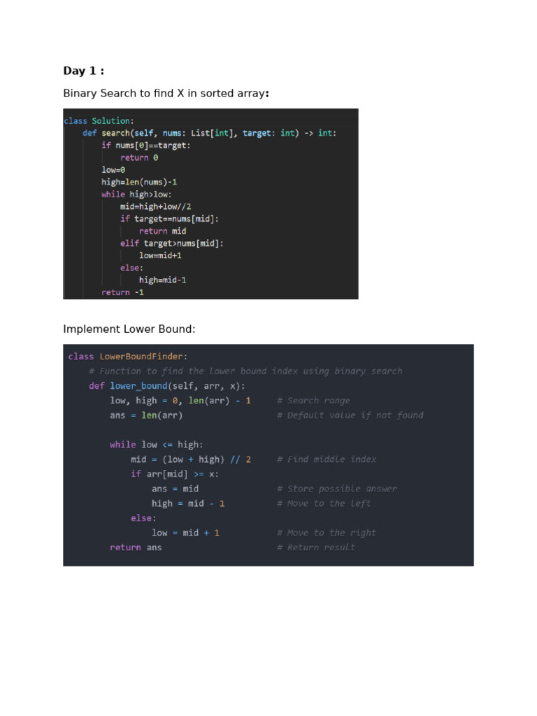 Binary Search Techniques and Applications | PDF