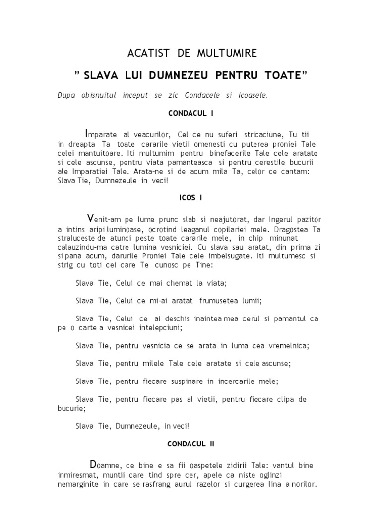 Acatistul De Multumire Marian Moise Acatist de Multumire | PDF