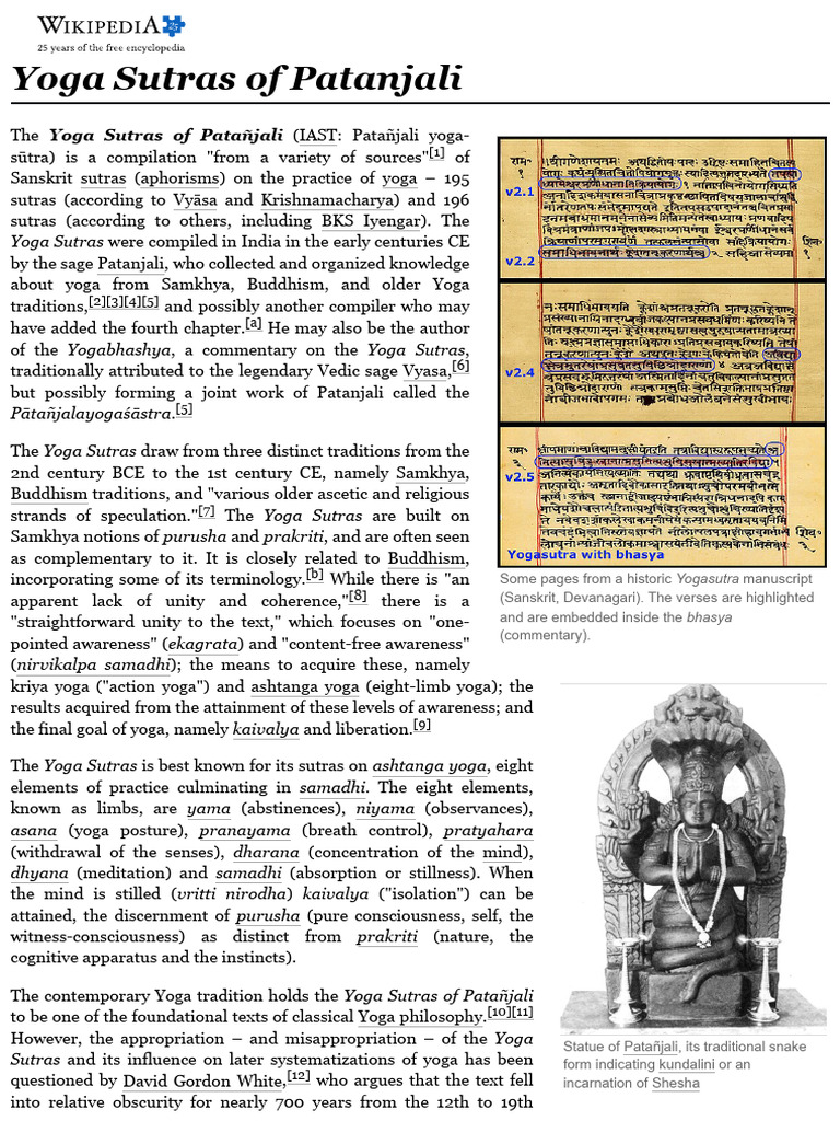 Yoga Sutras of Patanjali Overview | PDF | Yoga Sutras Of Patanjali | Yoga