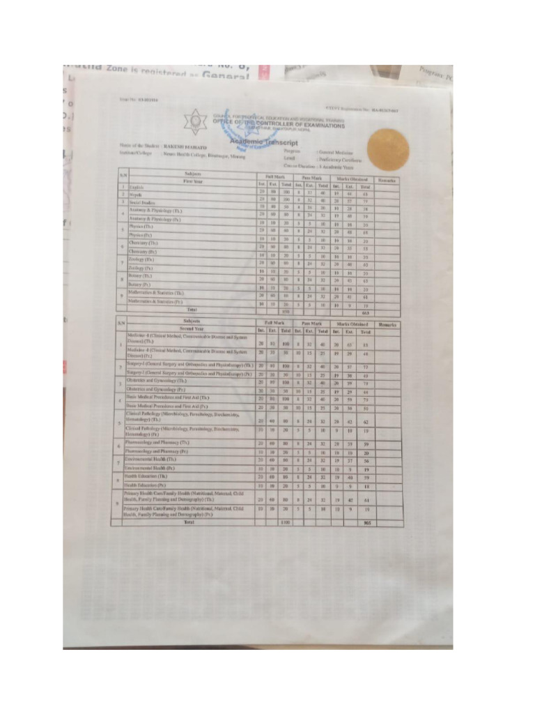 Grade Sheet | PDF
