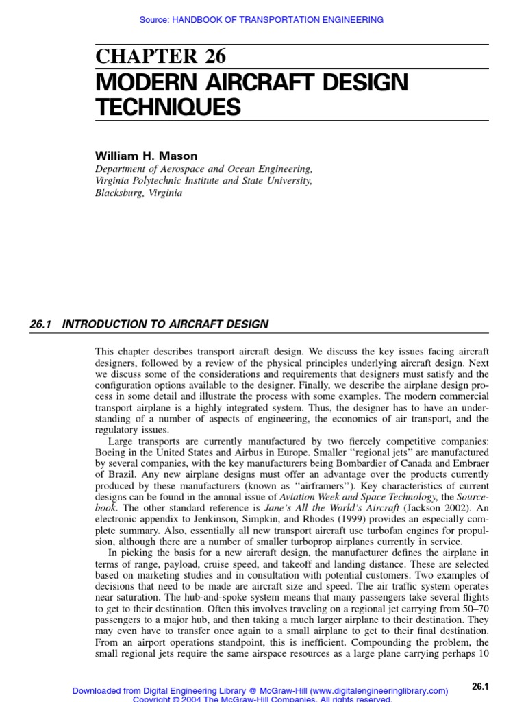 Modern Aircraft Design Techniques (William H. Mason) | PDF | Airplane ...