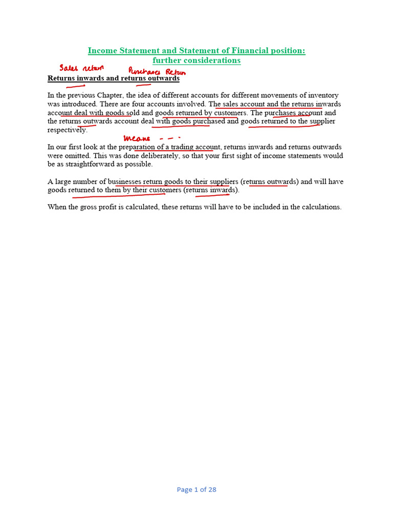 Income Statement and Trading Account Guide | PDF | Income Statement ...
