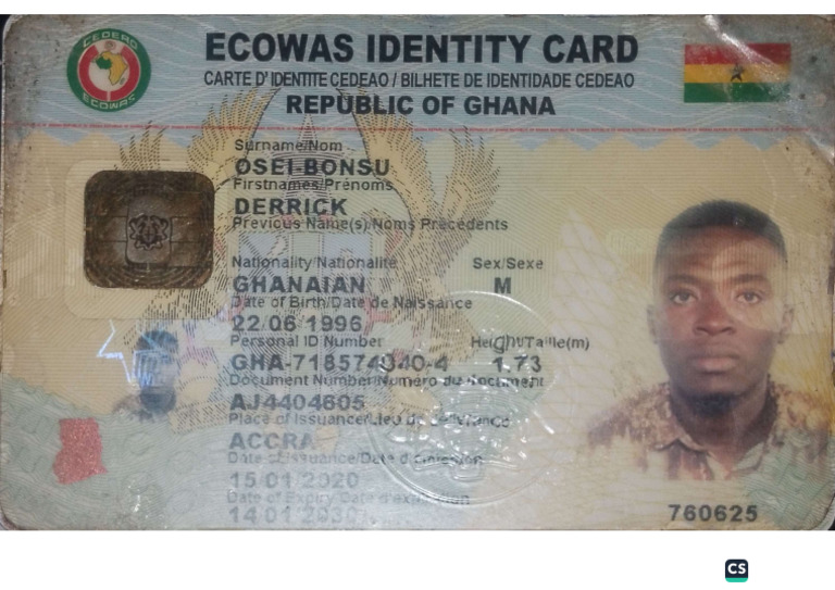 Ghana Card Front | PDF