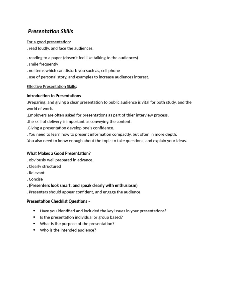 Essential Presentation Skills Guide | PDF