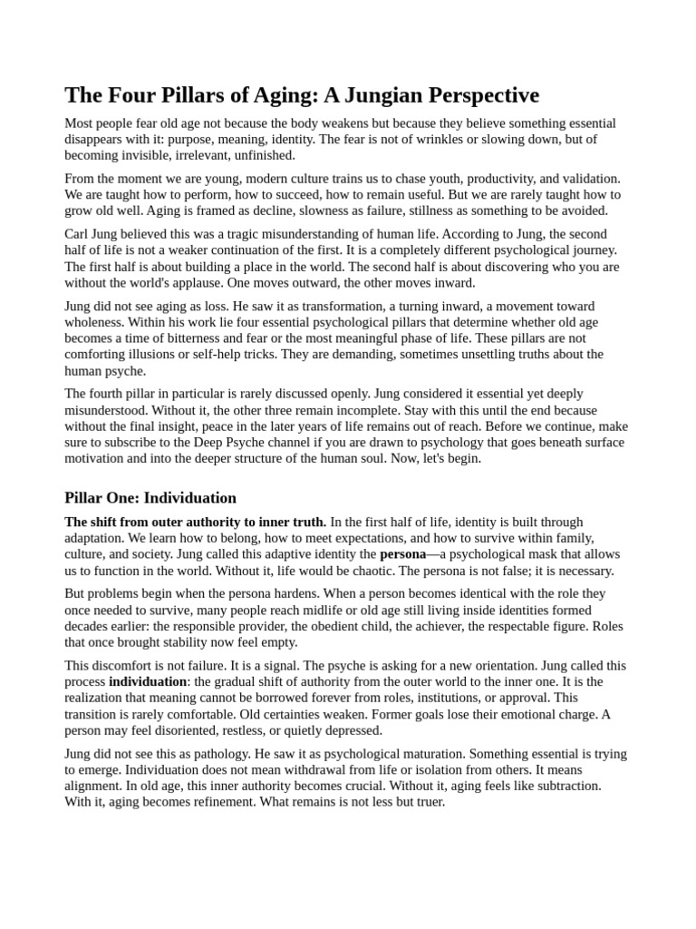 Jungian Insights on Aging Well | PDF | Shadow (Psychology) | Carl Jung