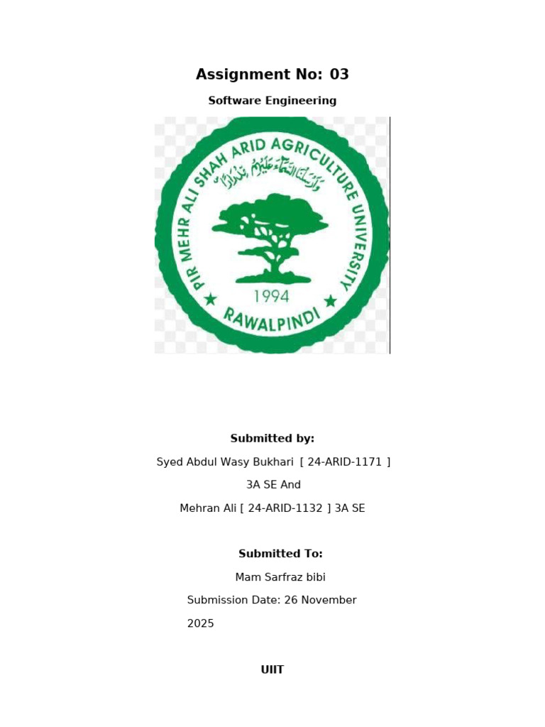 Syed Abdul Wasy Bukhari [24-ARID-1171] and Mehran Ali [24-ARID-1132 ...