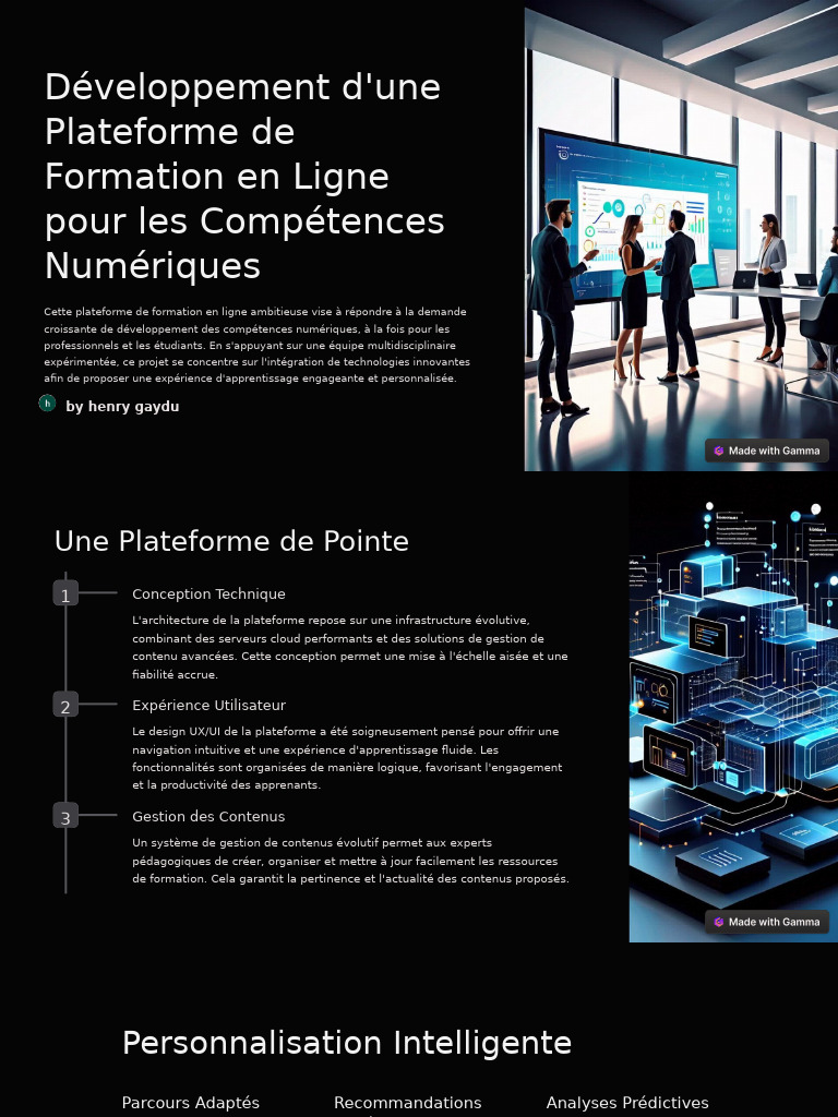 Plateforme de Formation Numérique Innovante | PDF | Technologies de l ...