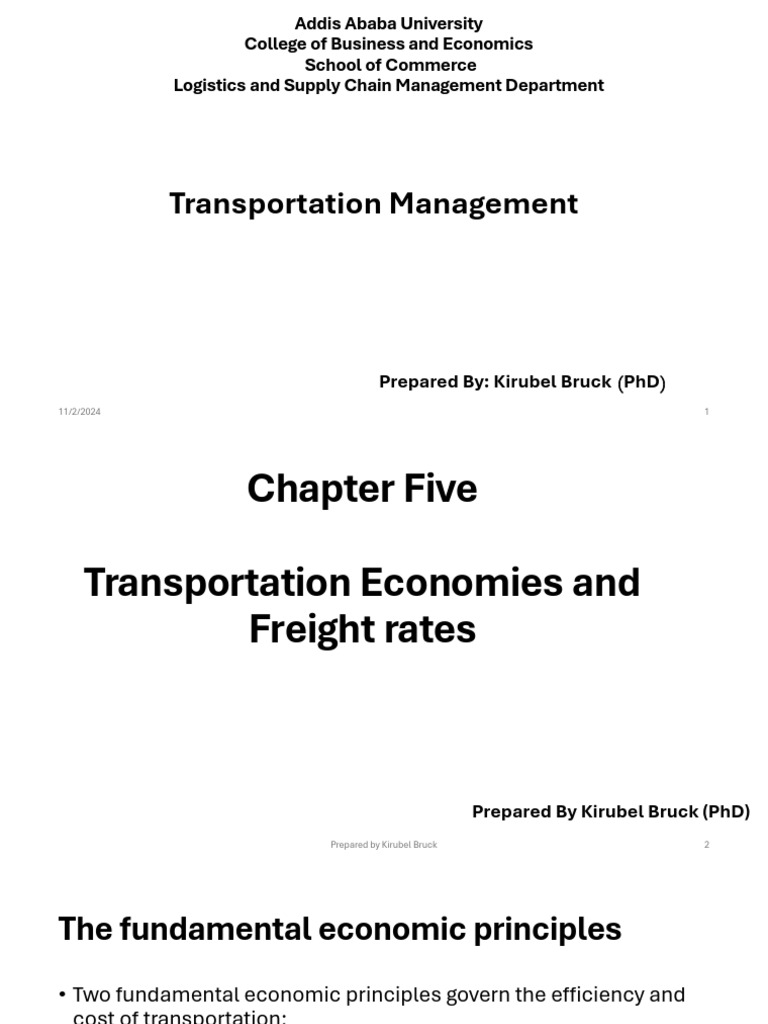 Transportation Economies and Freight Rates | PDF | Cargo | Transport
