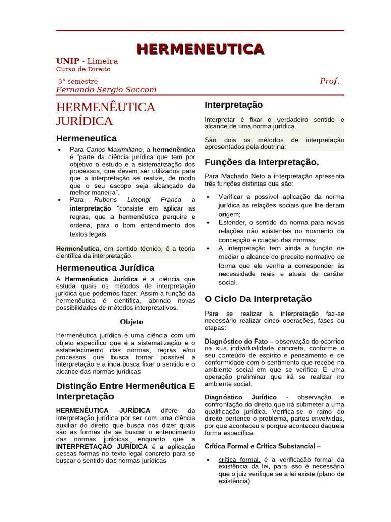 Introdução à Hermenêutica Jurídica | PDF | Doutrina | Hermenêutica