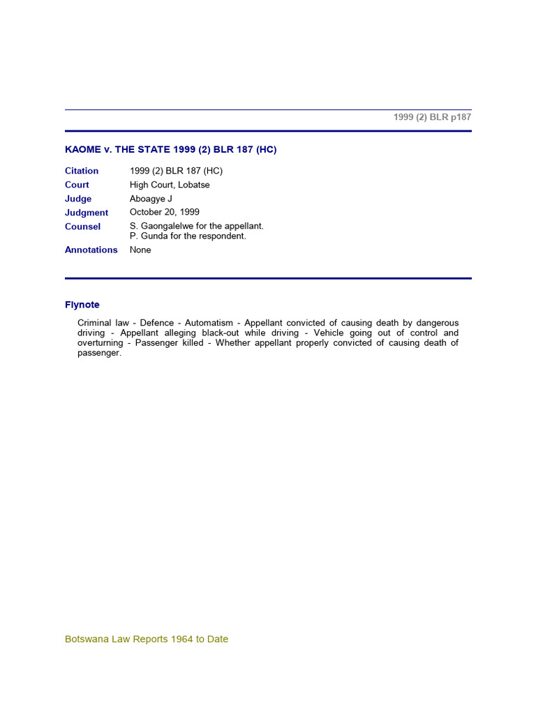 Kaome v the State | PDF | Judiciaries | Legal Procedure