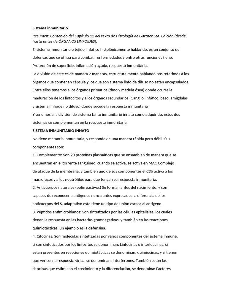 Sistema Inmunitario Bb | PDF | Sistema inmune | Oído