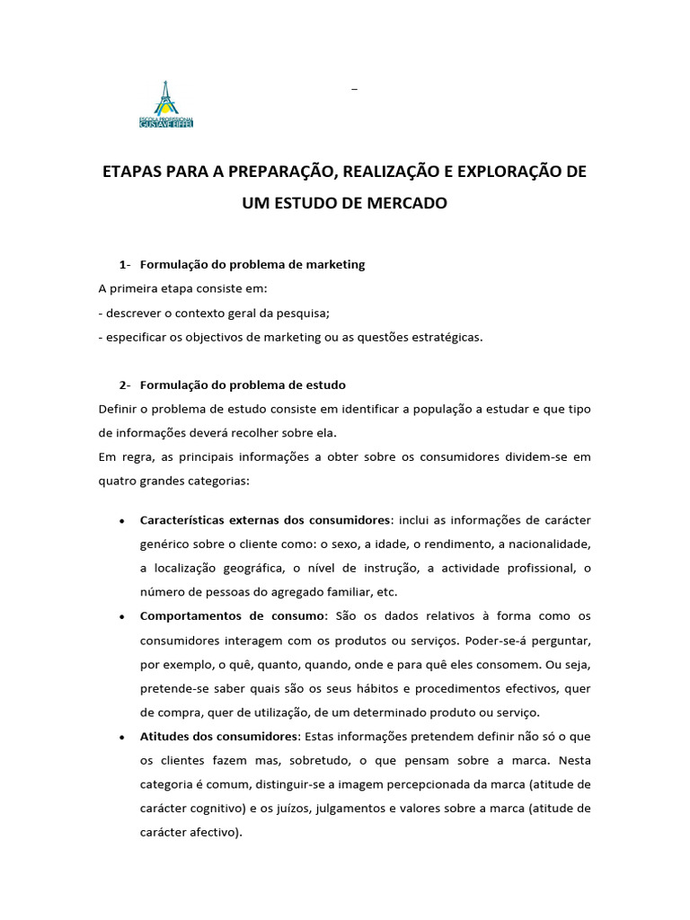 Etapas de um Estudo de Mercado Eficaz | PDF | Marketing | Marca