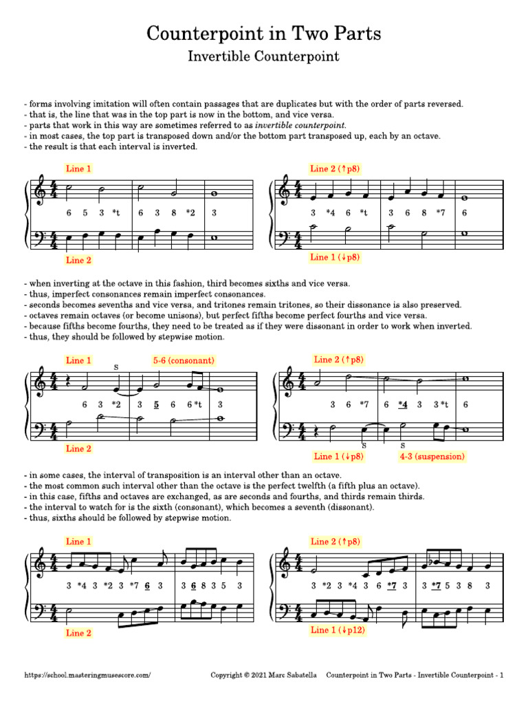 Counterpoint in Two Parts Invertible Counterpoint | PDF