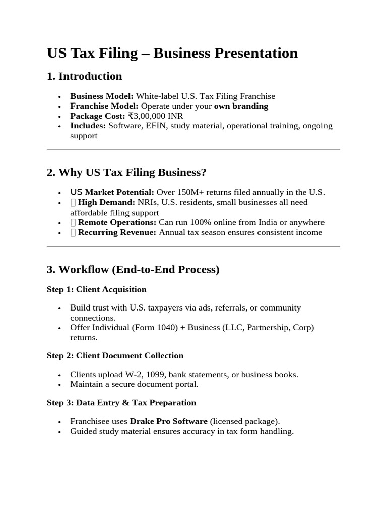 Us Tax Filing Business (1) | PDF | Irs Tax Forms | Internal Revenue Service