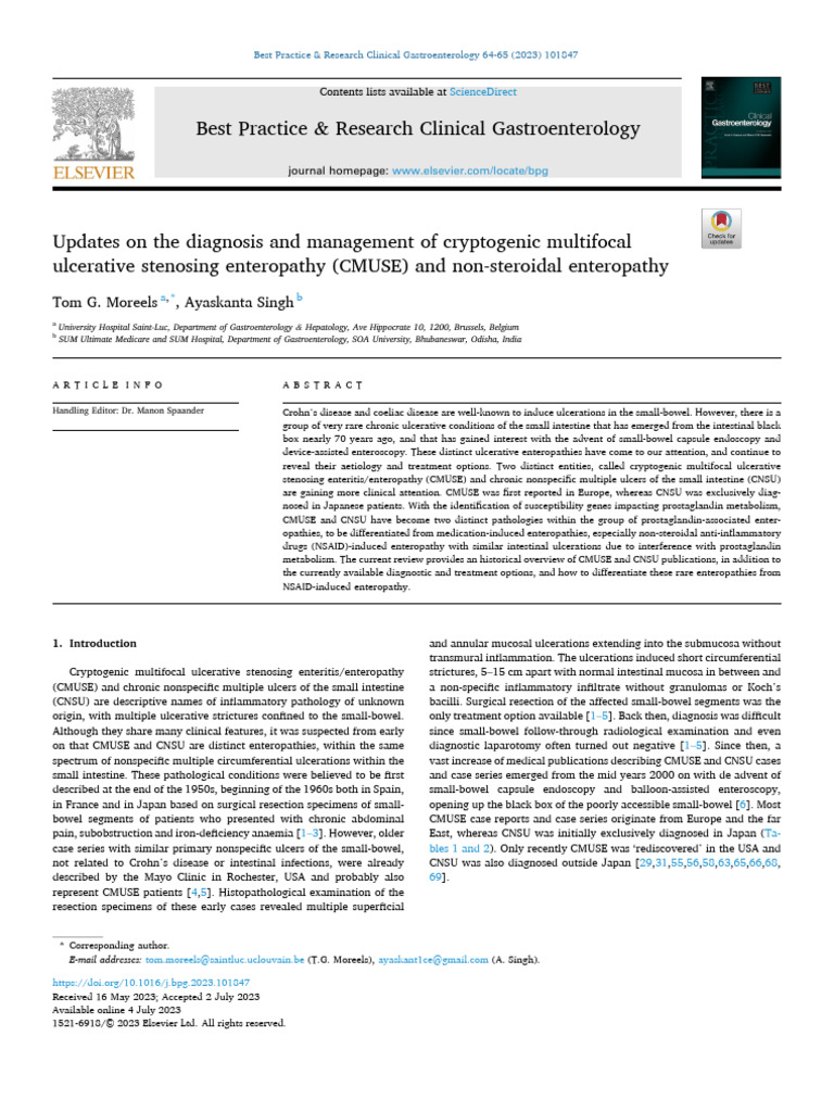 Updates on the diagnosis and management of cryptogenic multifocal ...