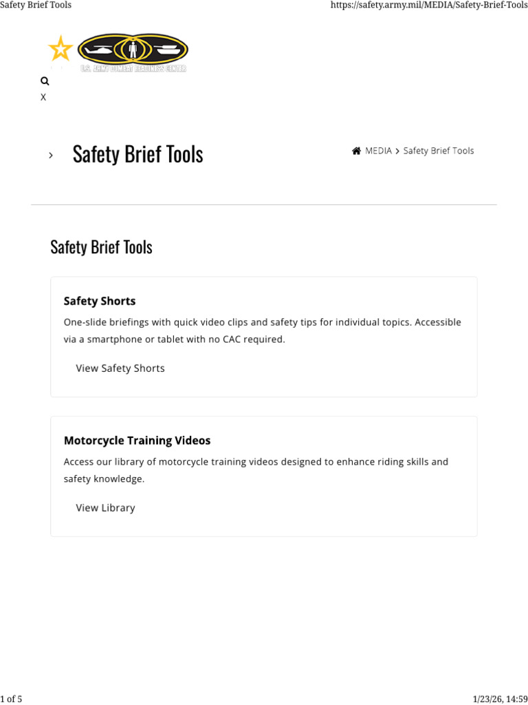 Army Safety Briefing Resources | PDF
