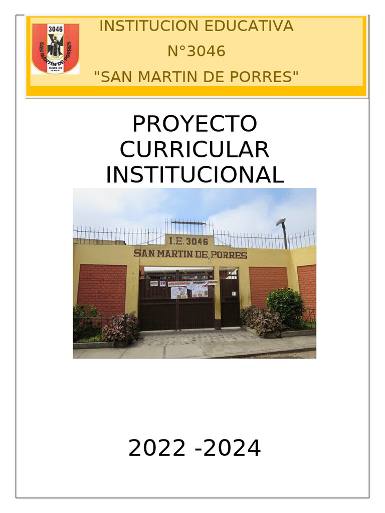 Proyecto Curricular IE San Martín 2022-2024 | PDF | Plan de estudios ...