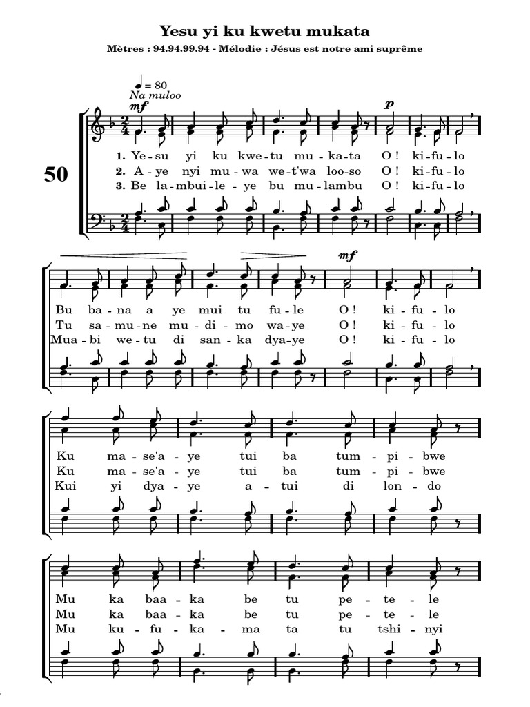 Yesu Yi Ku Kwetu Mukata Lyrics | PDF
