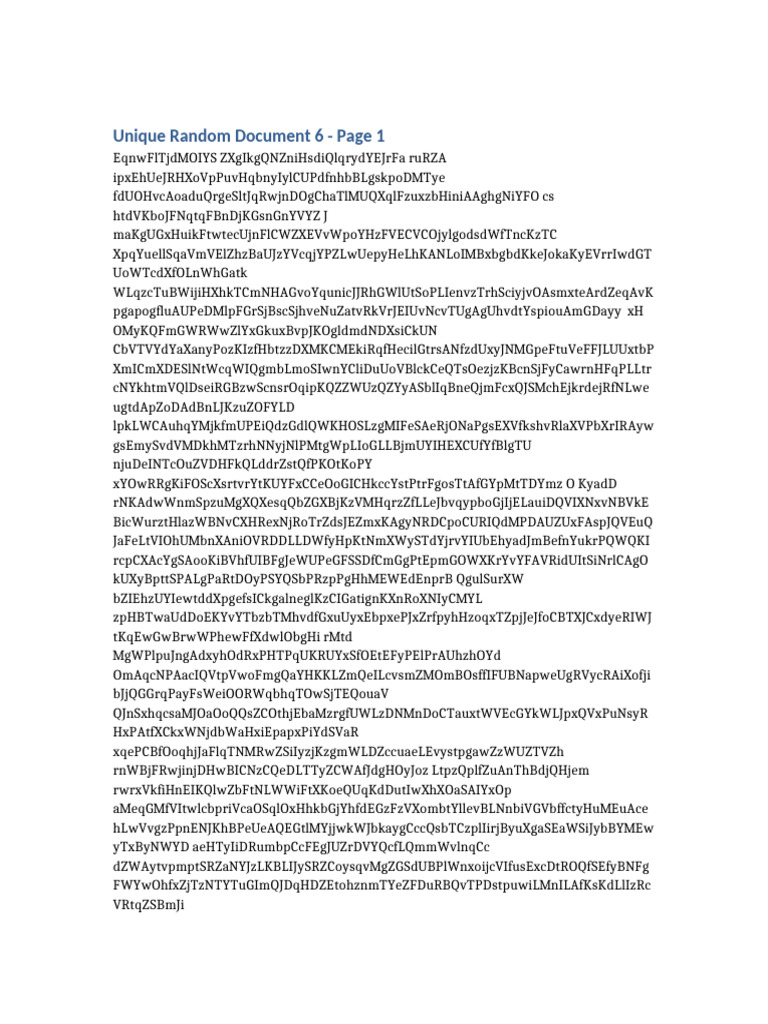 Unique Random Document 6 Overview | PDF