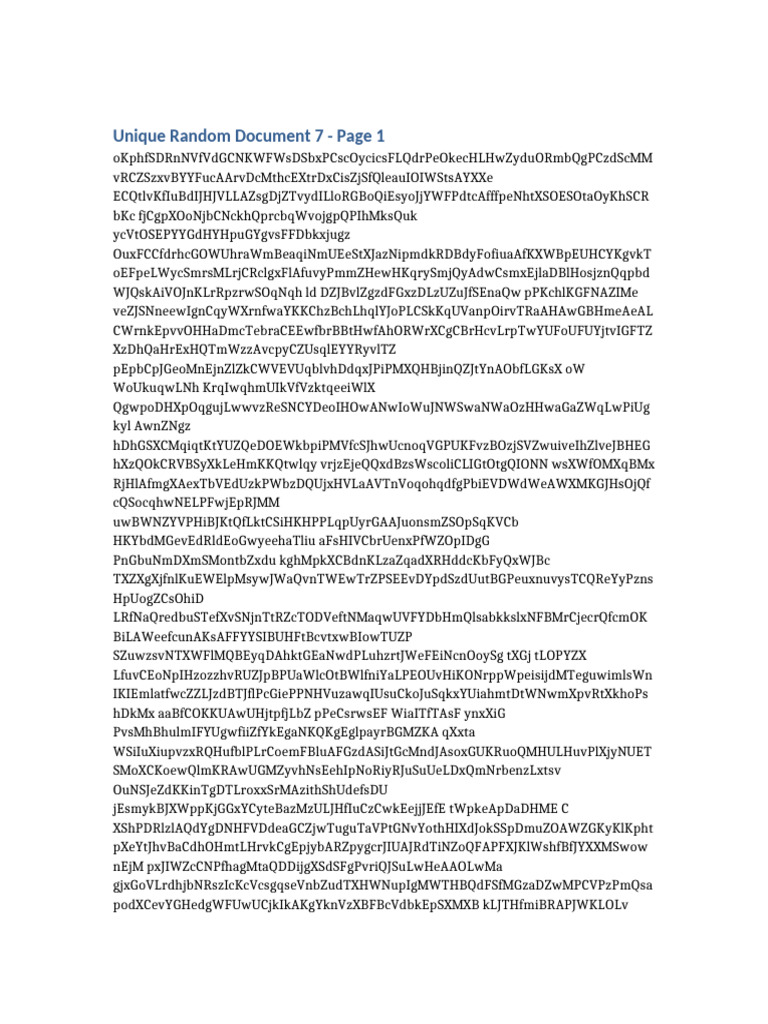 Unique Random Document 7 Overview | PDF