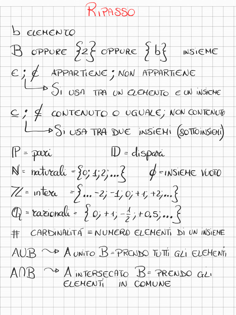 Ripasso Insiemi | PDF