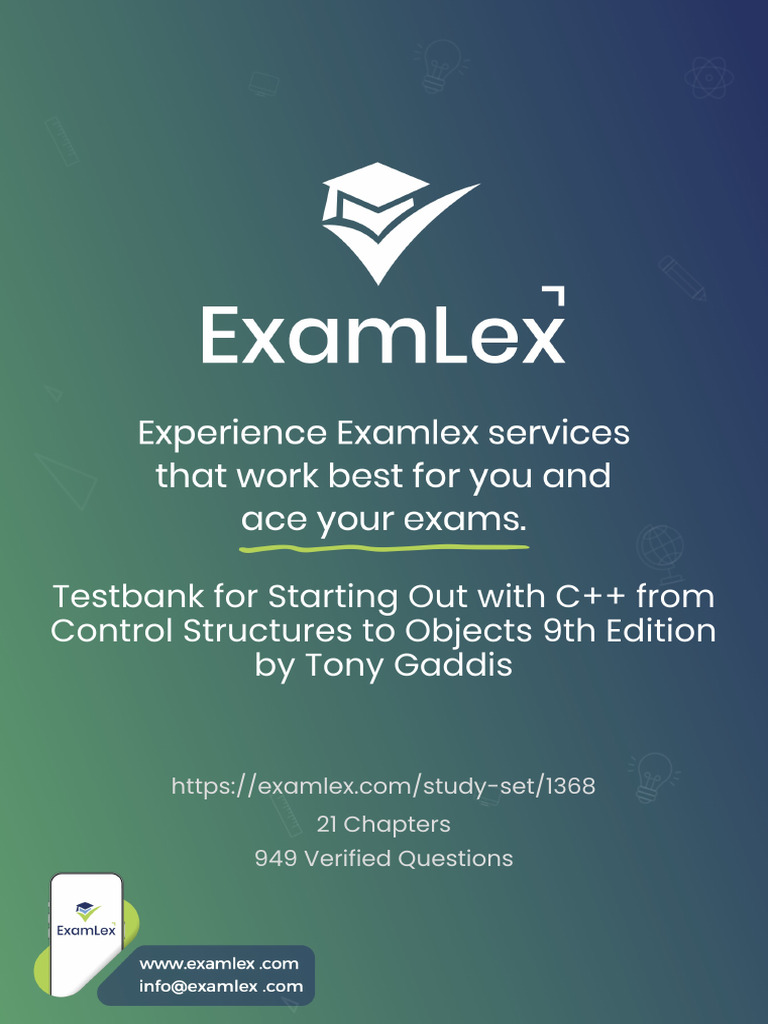 Testbank for Starting Out With C++ From Control Structures to Objects ...